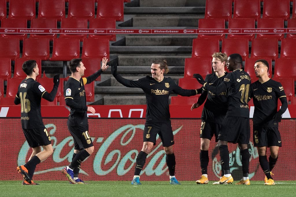 Griezmann abrió el marcador a los 12’; Messi creció la ventaja a los 35’ y al 42’ volvió a marcar para la goleada en Los Cármenes. El doblete del astro francés llegó a los 63’ para sellar el resultado. Los culés llegaron a 34 unidades y se medirán al Elche en la siguiente jornada de La Liga.
