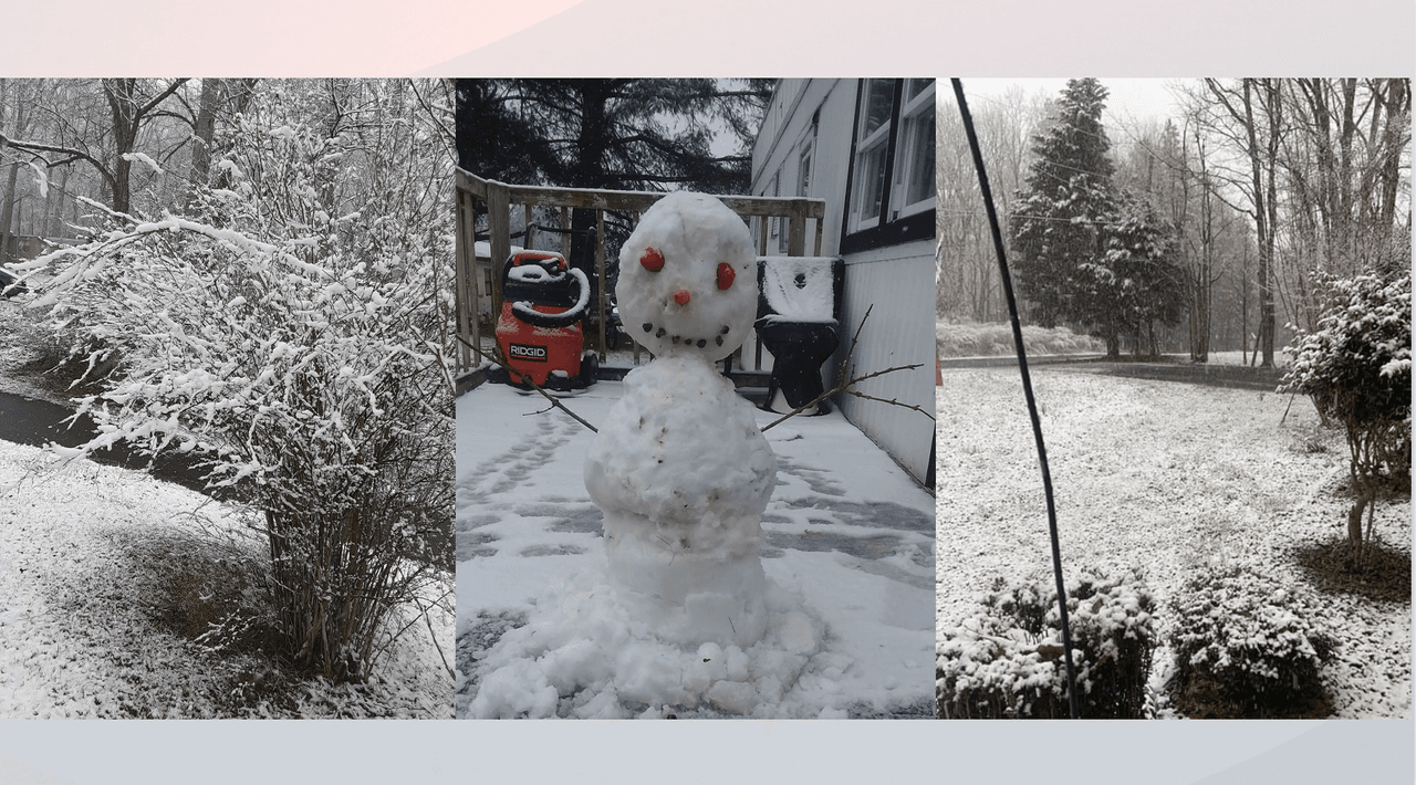 La primera nevada del año registrada en la mayoría de los condados dejó entre 2 y 3 pulgadas de nieve acumulada.