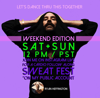 El coreográfo, director y nominado a dos Grammys,
<b>Ryan Heffington</b>, estará ofreciendo clases de cardio desde su Instagram en vivo @ryan.heffington el sábado, 21 de marzo y el domingo, 22 marzo a las 12:00 pm.
