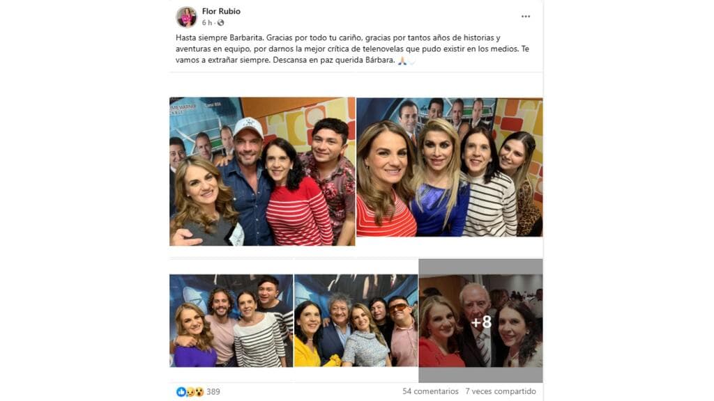 Así se despidió Flor Rubio de su cuñada Bárbara Martínez.