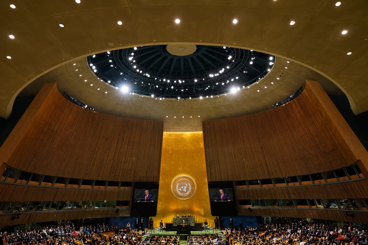 El presidente de Estados Unidos, Donald Trump, habla durante la 81.ª sesión de la Asamblea General de las Naciones Unidas en la sede de la ONU, el martes 22 de septiembre de 2026.