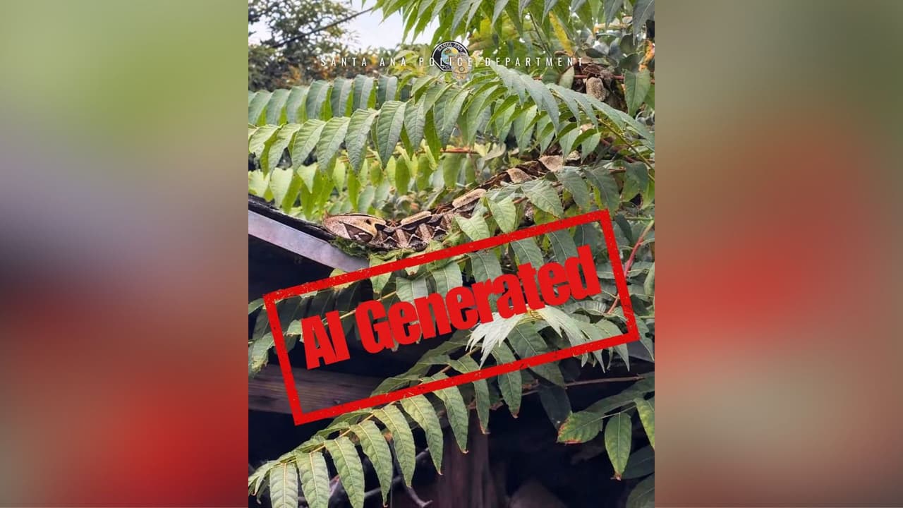 Admite que la foto de una peligrosa víbora fue generada con IA: Policía de Santa Ana investiga
