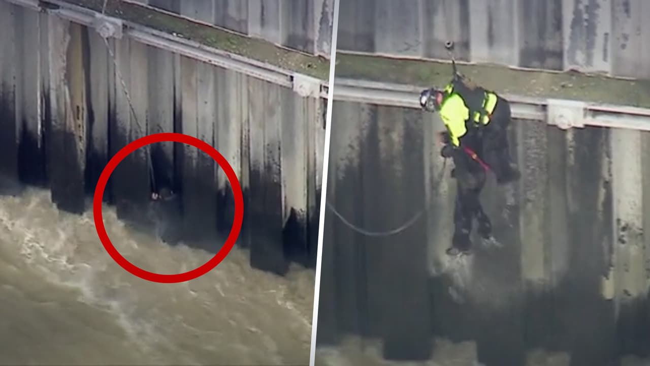 Rescatan a hombre atrapado entre la crecida del río en Boyle Heights durante poderosa tormenta en Los Ángeles