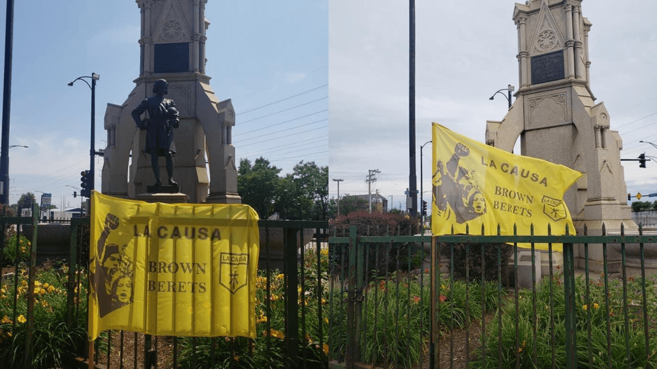 La ciudad de Chicago retira la última estatua restante de Cristóbal Colón en la ciudad