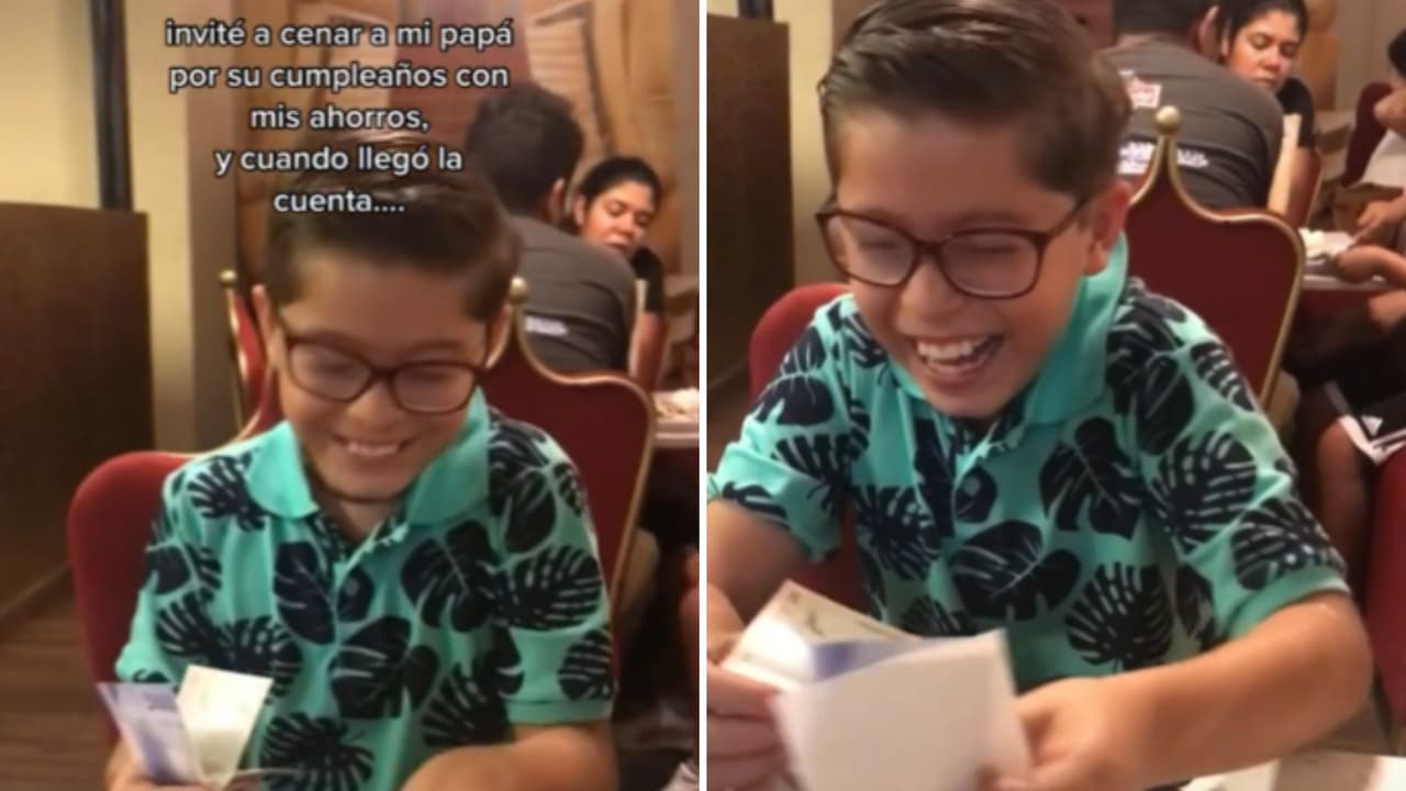 Niño invitó a comer a su papá y no esperaba gastar todos sus ahorros: así reaccionó a la cuenta