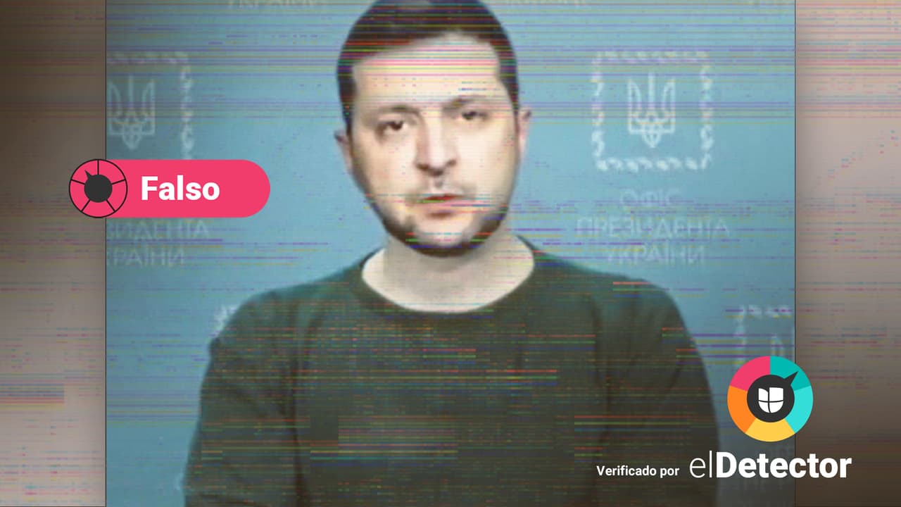 El propio presidente de Ucrania negó que hubiese dado ese discurso, que fue totalmente creado por computadora.