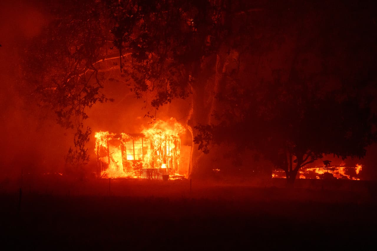 Myerhoff dijo que
<b>el incendio se desplazó hacia el sur,</b> saltando la famosa Pacific Coast Highway y
<b>extendiéndose hasta el océano</b>, donde hay grandes casas a lo largo de la playa.