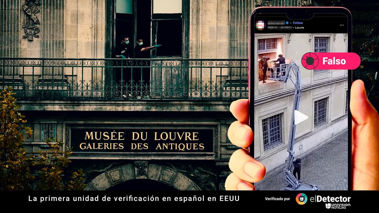 Es falso que este video sea del robo al museo del Louvre en el que los ladrones se llevaron un botín en joyas