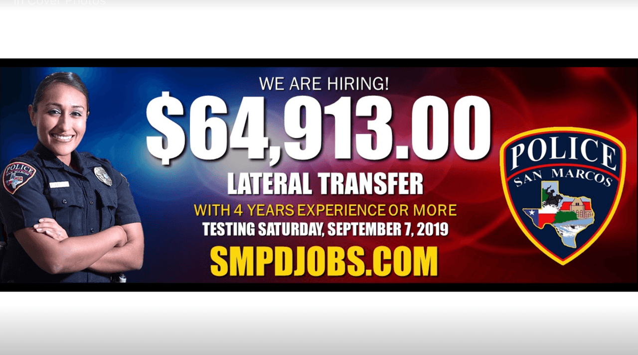 Departamento de Policía de San Marcos aumenta el salario inicial de algunos reclutas