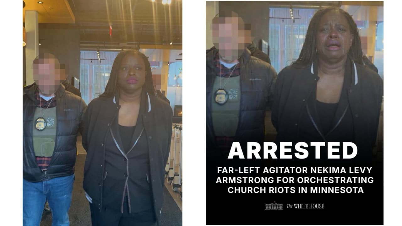 La Casa Blanca altera la foto de una mujer arrestada por protestar en iglesia de Minnesota y le agrega lágrimas