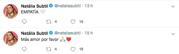 "Más amor, por favor. Empatía", fueron los mensajes con los que la nacida en Río de Janeiro concluyó el tema.