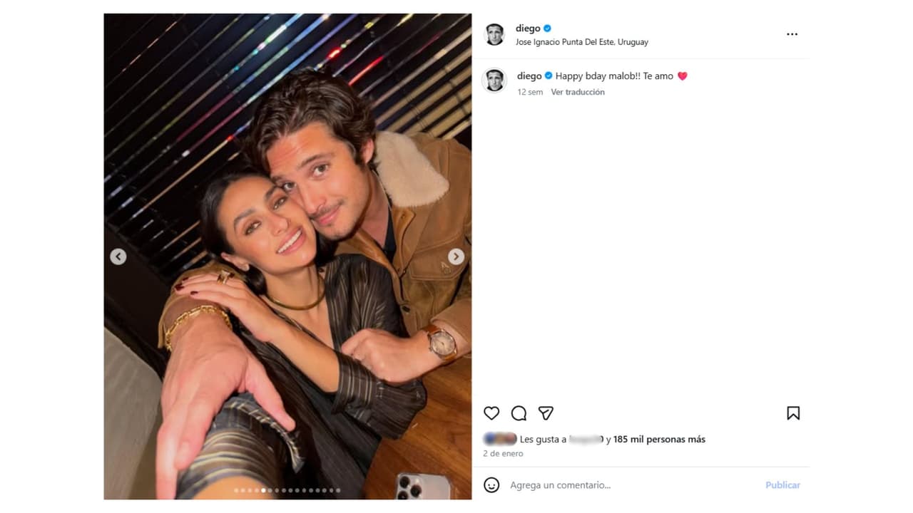 Diego Boneta celebrando el cumpleaños de Ranata Notni en enero de 2026.