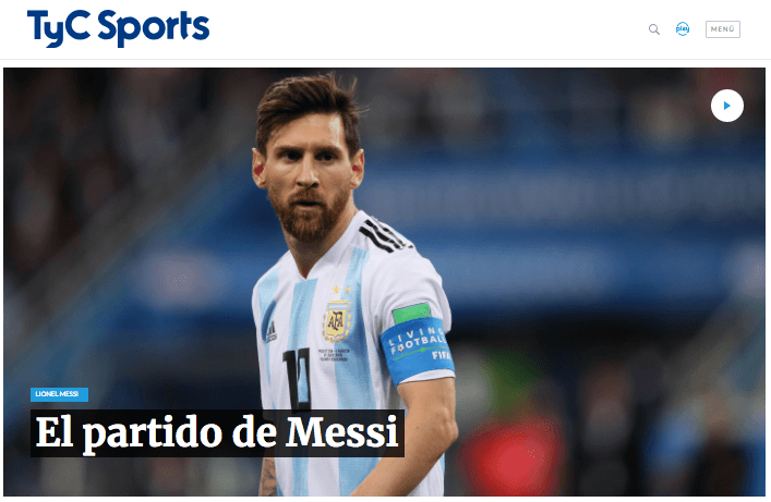 TyC Sports: Le dedicaron su portada al pésimo partido que tuvo Lionel Messi