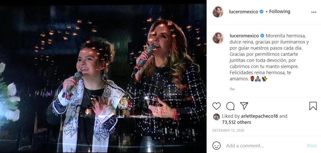 "Ya veremos qué le depara el destino, no sabemos si algún día se va a dedicar a esto, a mí se me cae la baba cuando ella canta, la disfruto profundamente", confesó Lucero en su canal de YouTube.