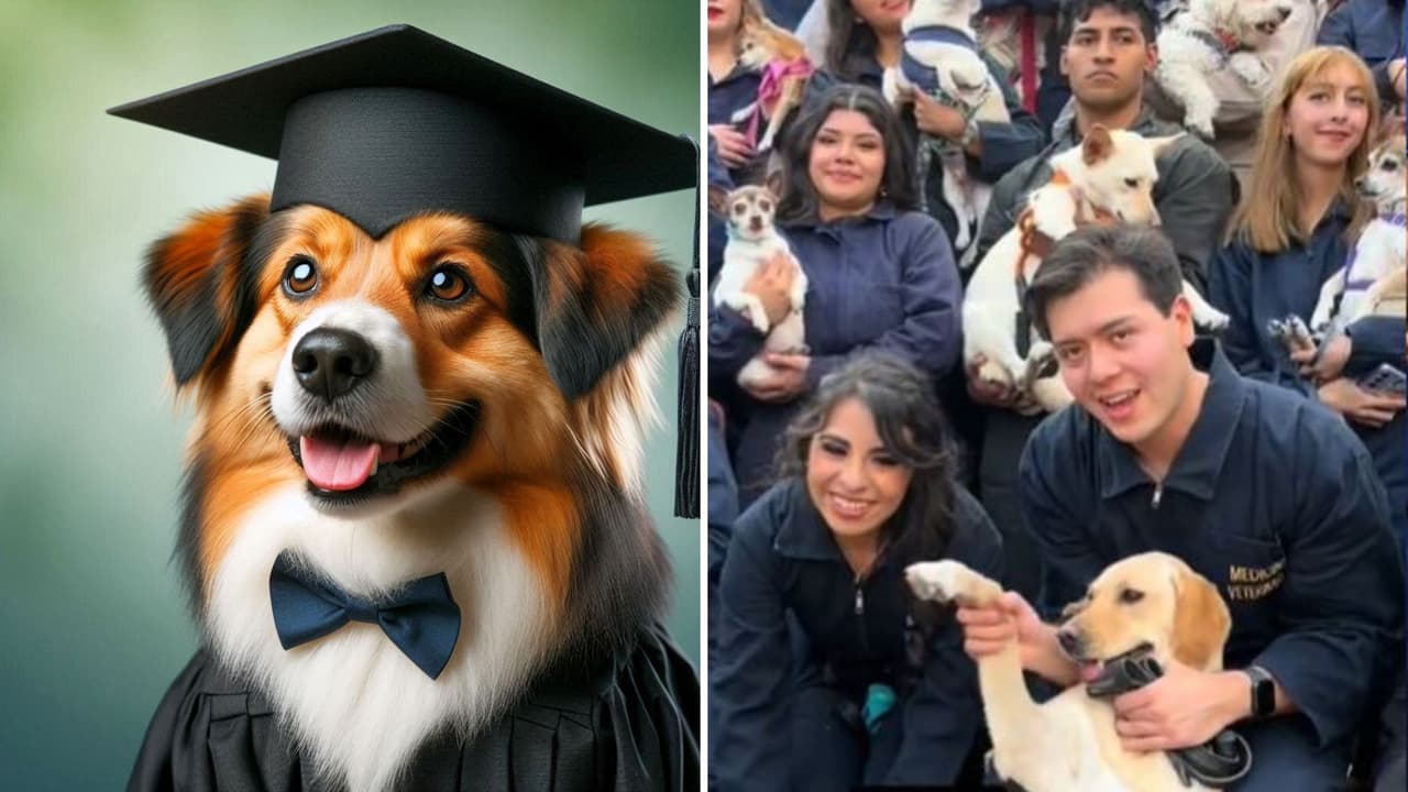 Estudiantes de Veterinaria en México se gradúan junto con sus perros: "Increíbles Dogtores"