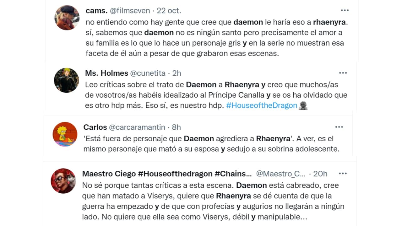 Algunas de las reacciones en línea por la escena.