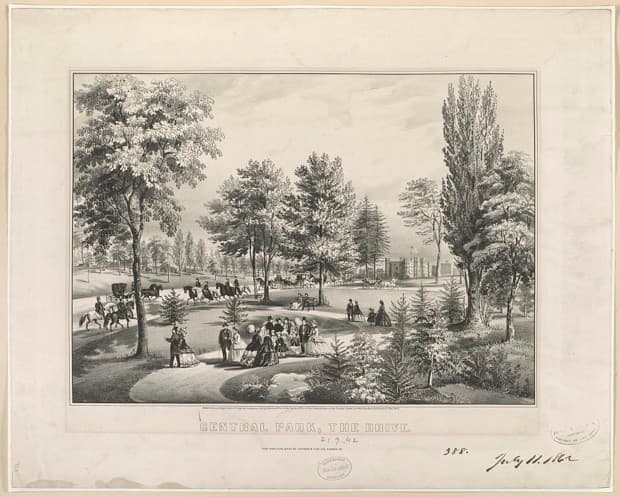 Litografía del Central Park en el siglo XIX.