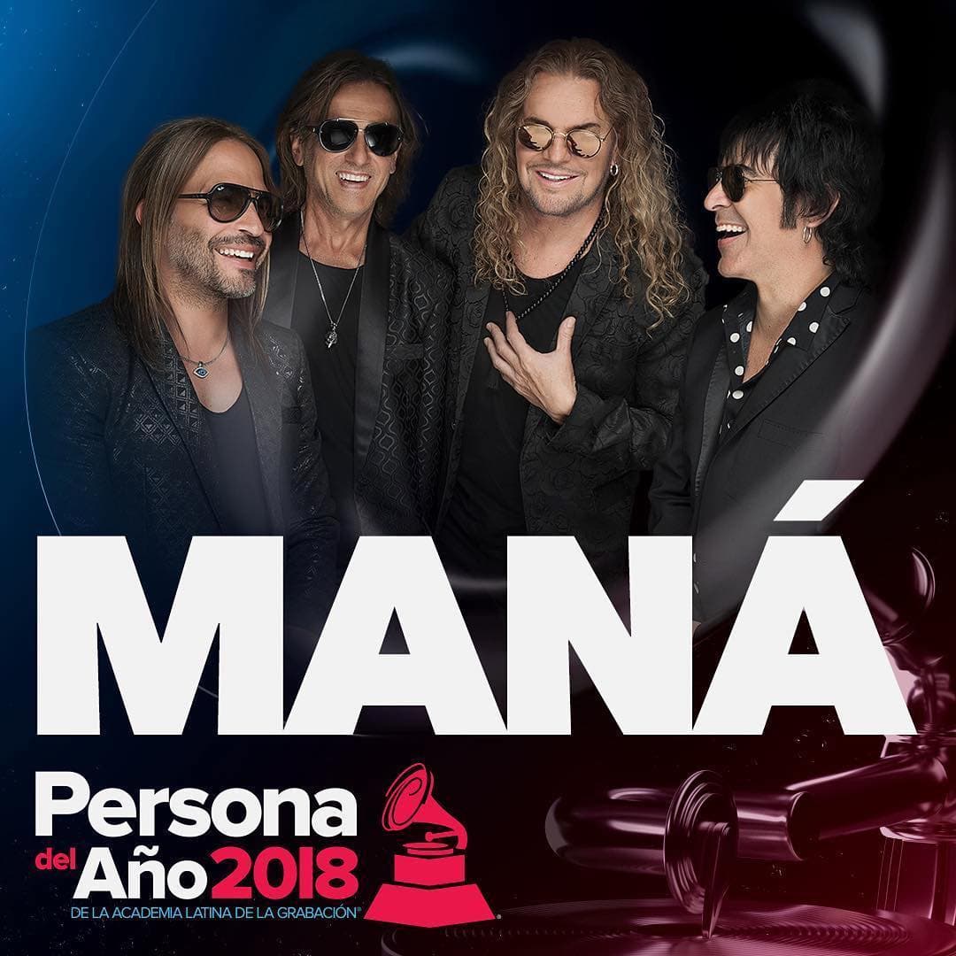 El grupo de pop-rock mexicano Maná será distinguido este miércoles 14 de noviembre como Persona del Año, dentro de la gala Persona del Año 2018, por la Academia Latina de la Grabación y estarán acompañados de grandes fiiguras de la música.