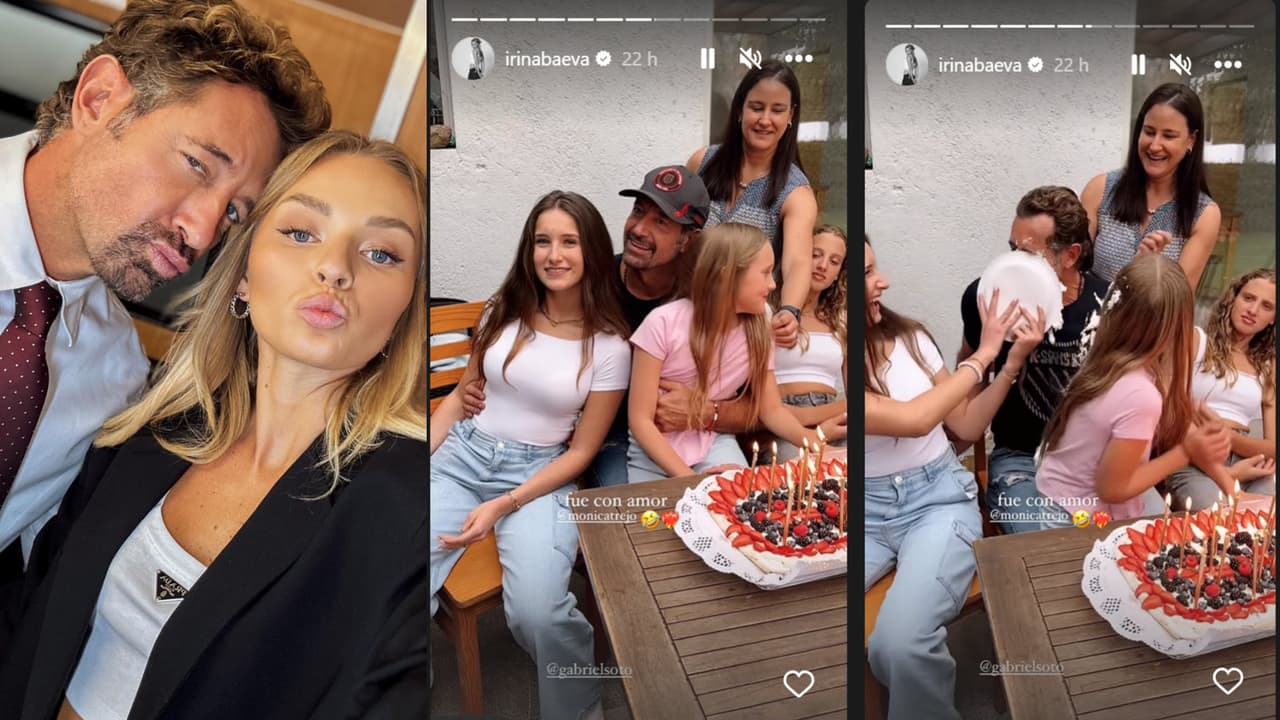 Irina Baeva festejó a Gabriel Soto junto a las hijas que el actor tiene con Geraldine Bazán.