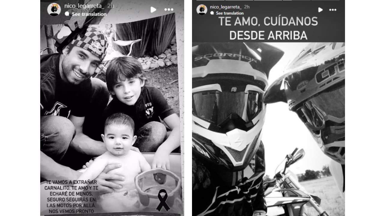 Nicolás Legarreta se despide de su primo.