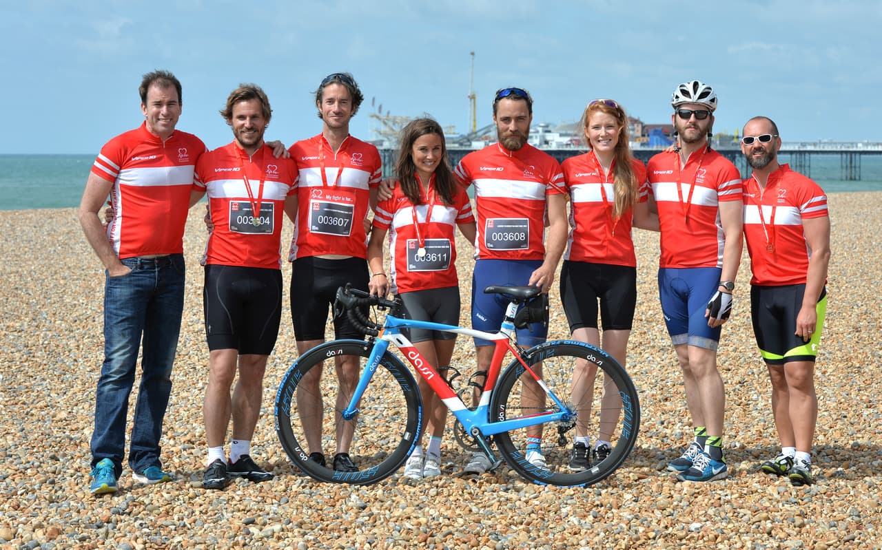 Pippa Middleton durante una carrera en bicicleta.