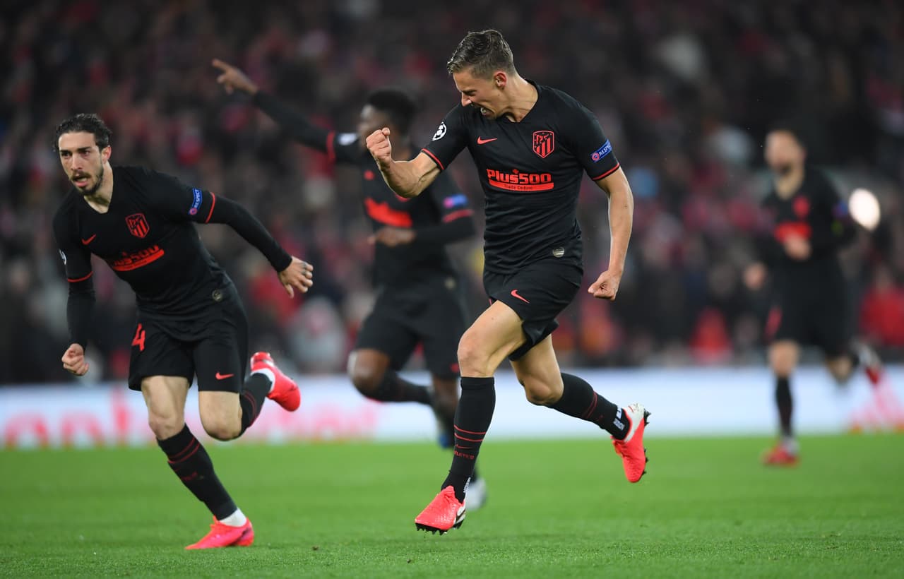 Marcos Llorente celebró de manera frenética, pues no se creía que el Atlético le peleara de esta manera al campeón de Europa.