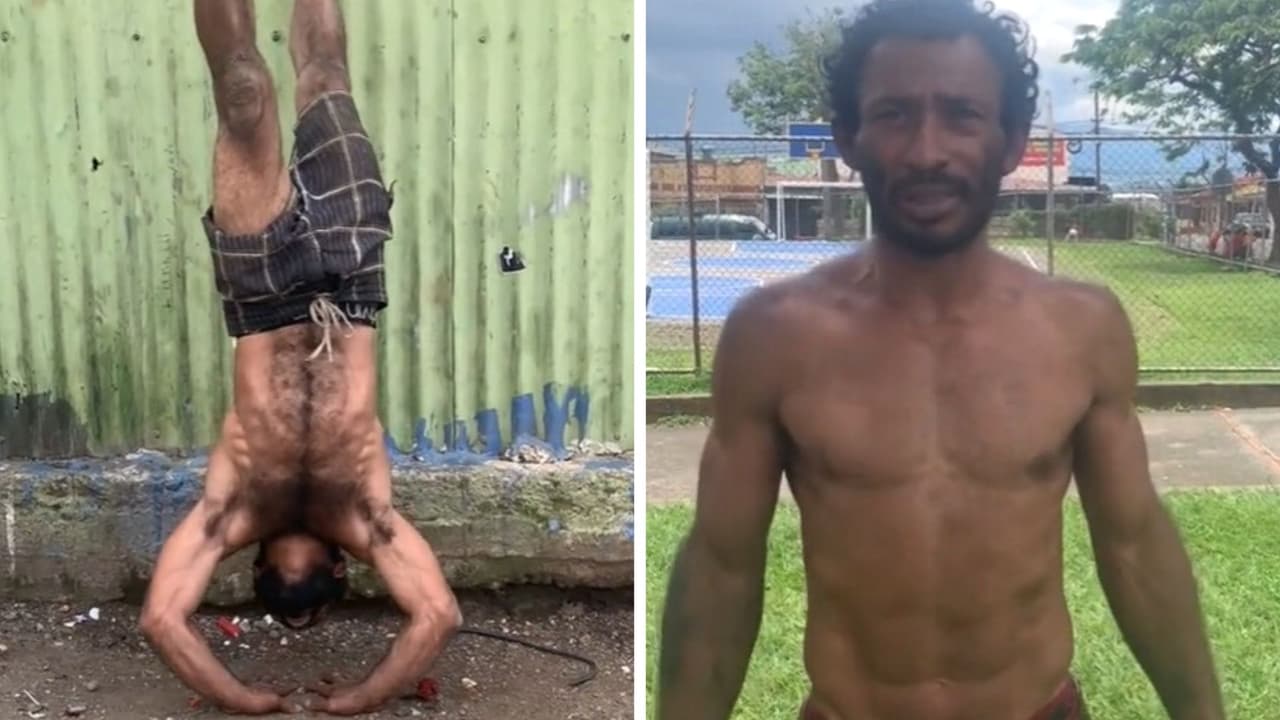 Hombre sin hogar conquista TikTok por su cuerpo musculoso: da consejos fit a los internautas