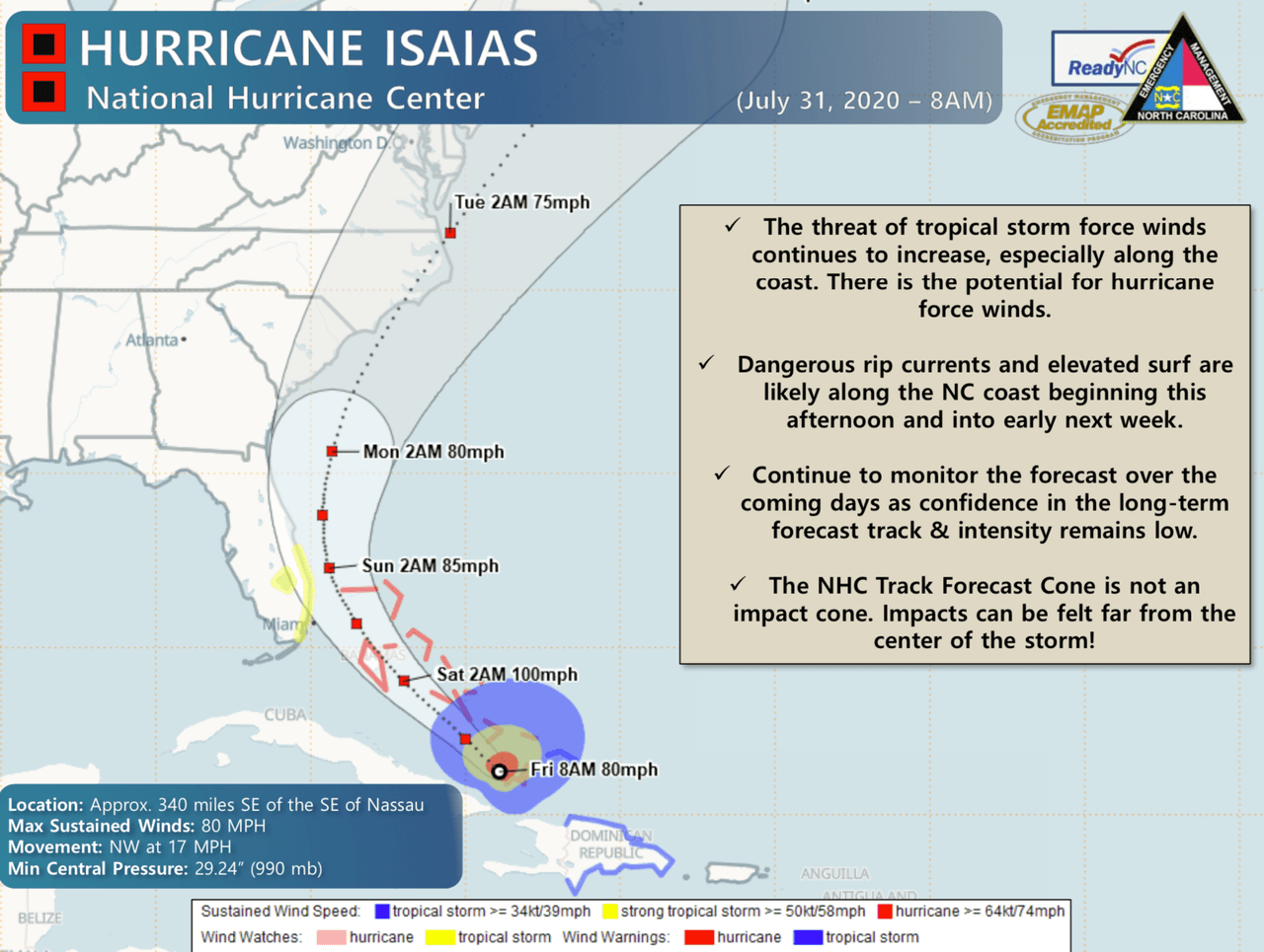 La corriente de resaca impactará la costa del estado a partir del viernes, y se extenderá hasta el fin de semana.