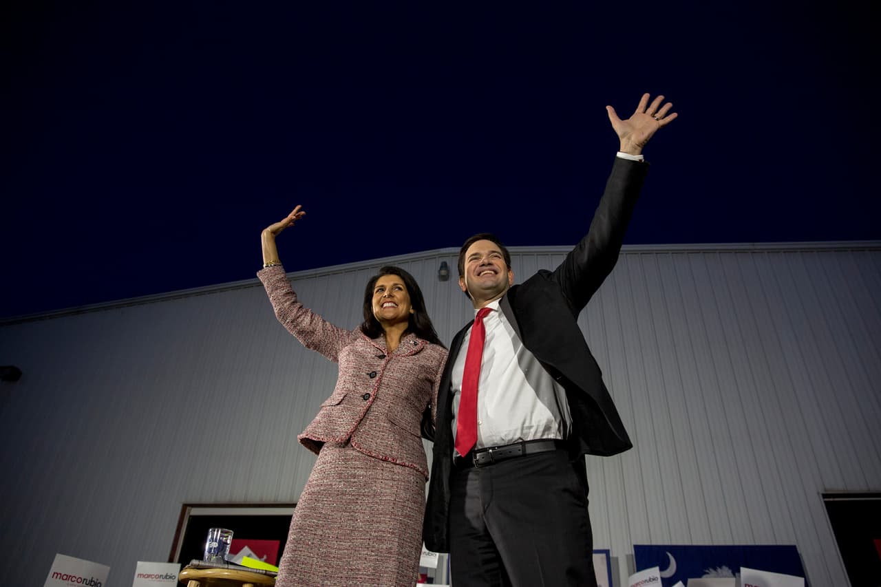 En 2016 la gobernadora Nikki Haley apoya en Carolina del Sur a Marco Rubio en el proceso de primarias para la candidatura por el Partido Republicano.
<br>