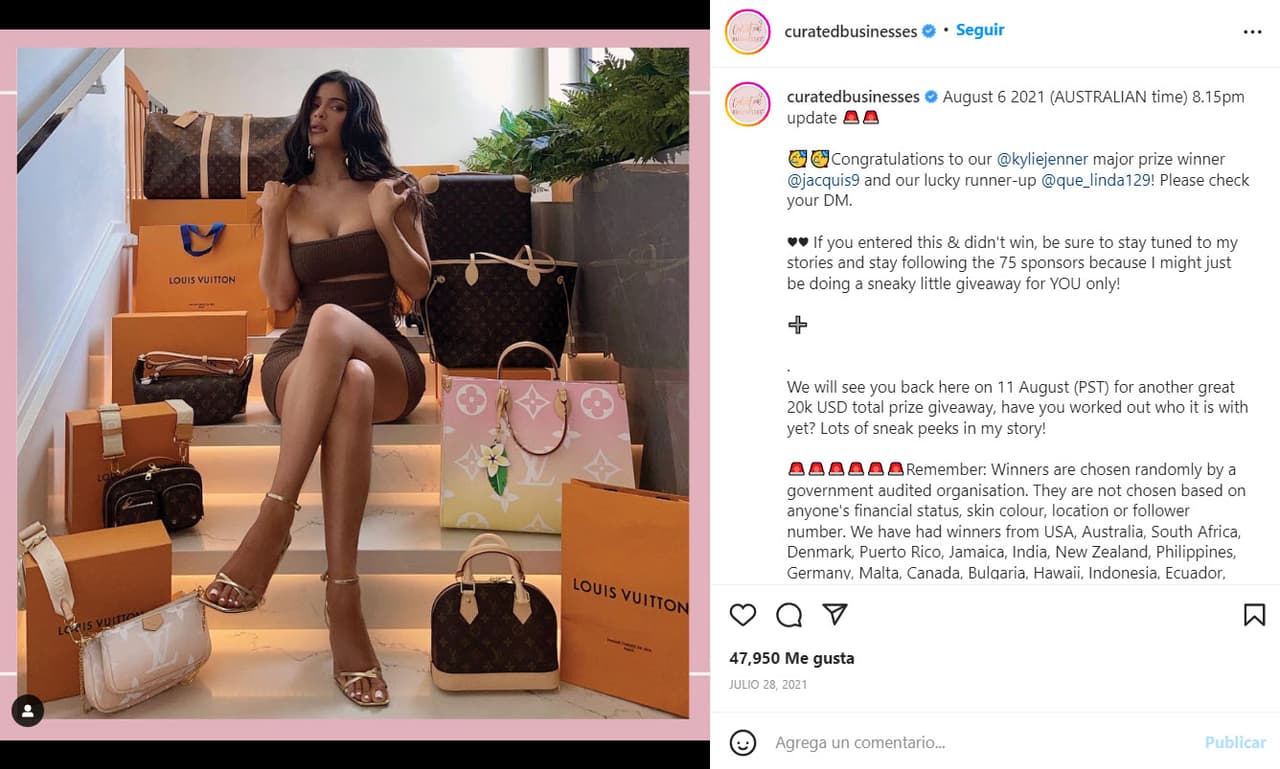 Además de Kim, otras celebridades como Kendall Jenner, Kris Jenner, Kylie Jenner, Khloé Kardashian, Kourtney Kardashian, Sofie Richie, Gretchen Christine Rossi y Christine Quinn, también publicitaron la supuesta lotería fraudulenta.