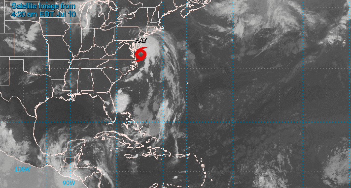La tormenta tropical Fay se fortalece levemente en su avance hacia el norte de la costa atlántica