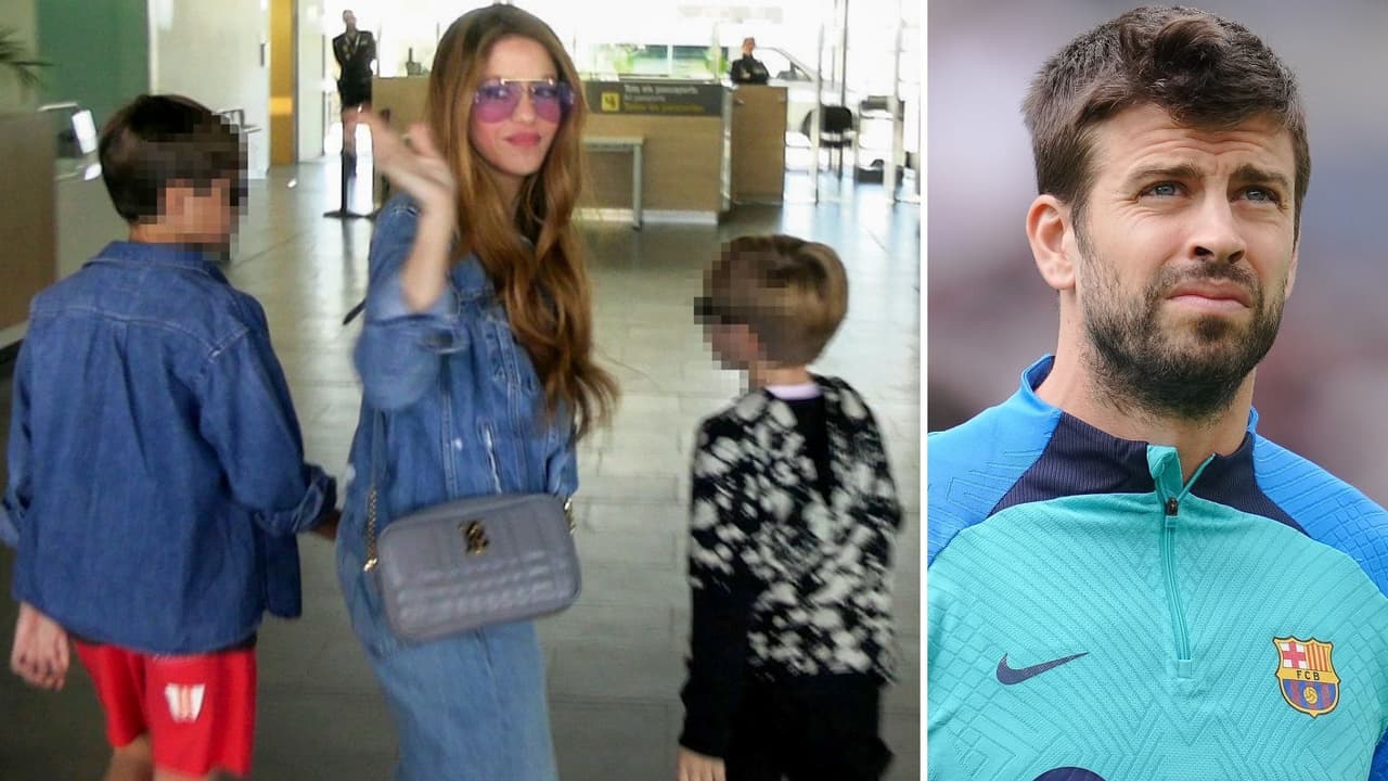 Las fotos de la despedida de Shakira y sus hijos de Barcelona y el beso del adiós