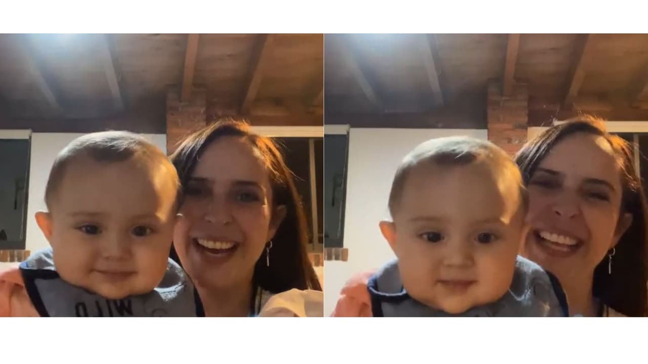 Irán Castillo y su bebé Demian