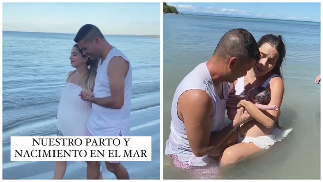 Mujer da a luz a su bebé dentro del mar y comparte el momento en TikTok: video desata polémica