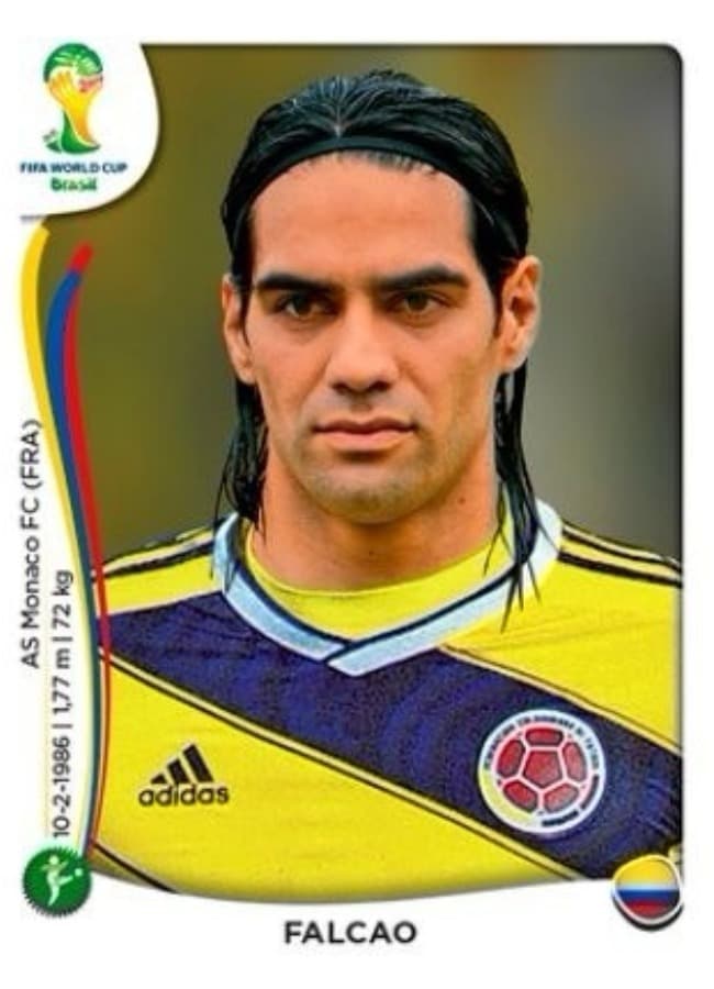 Una grave lesión le impidió a Radamel Falcao García estar con Colombia en Brasil 2014. El delantero y Panini esperaron hasta el final para su intento de recuperación, pero no sucedió.