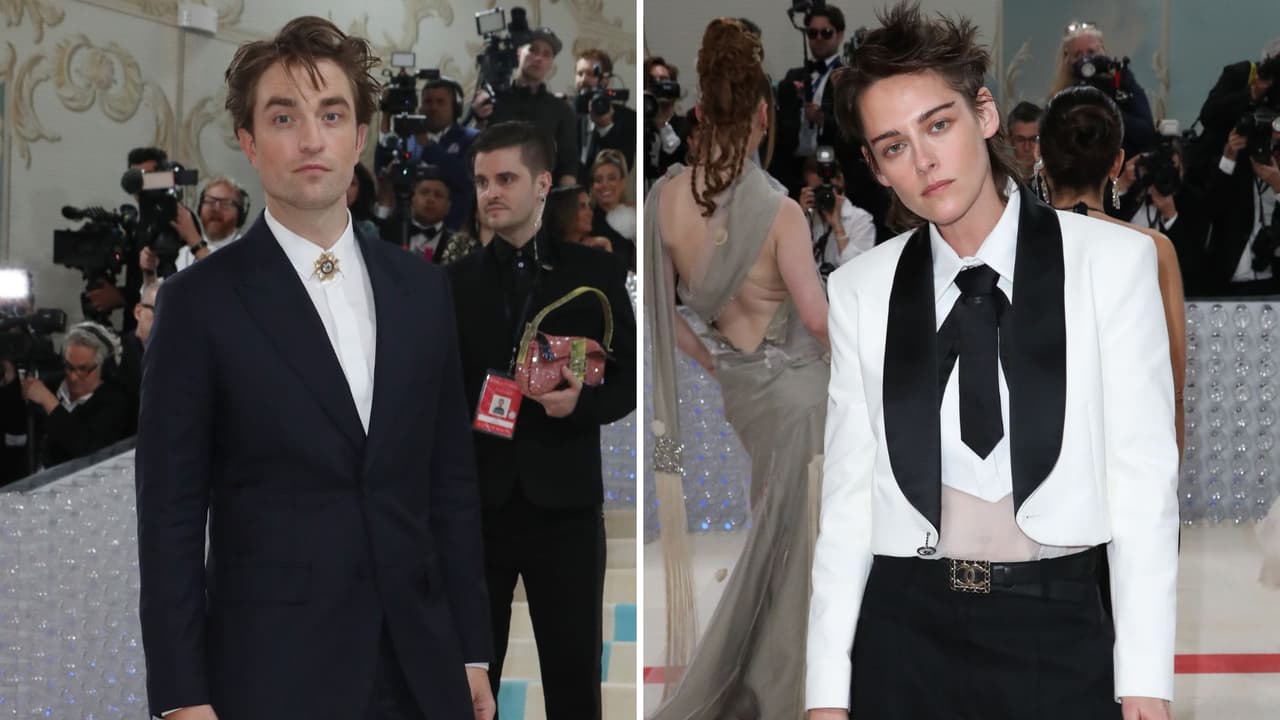 Robert Pattinson y Kristen Stewart en la Met Gala 2023.