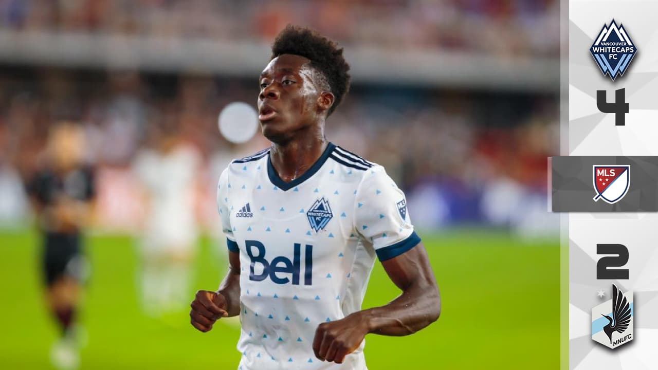Jul 14, 2018; Washington, DC, USA; Vancouver Whitecaps forward Alphonso Davies (67) against D.C. United in the inaugural game played at Audi Field. Mandatory Credit: Mark J. Rebilas-USA TODAY Sports