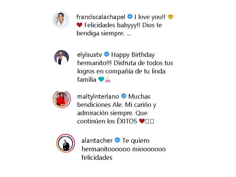 Sus amigos y compañeros de Despierta América se tomaron el tiempo para felicitarlo y demostrarle su cariño. La felicitación más emotiva fue la de Francisca Lachapel, quien le dedicó un tierno mensaje al pie de una galería de fotos donde aparecen juntos.