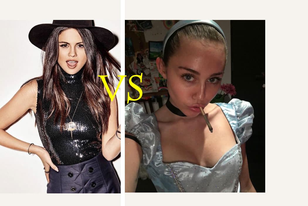 Las dos son talentosas, y fueron estrellas de Disney, sólo que mientras Selena se fue por el camino del bien, a Miley le dio por las travesuras. Mismas que a Gomez le dan 'tantito asquito'.