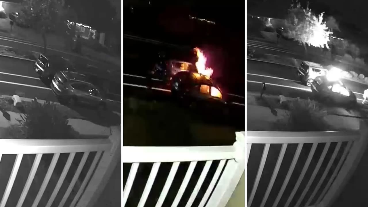 Mujeres incendian camioneta y todo quedó registrado en este video