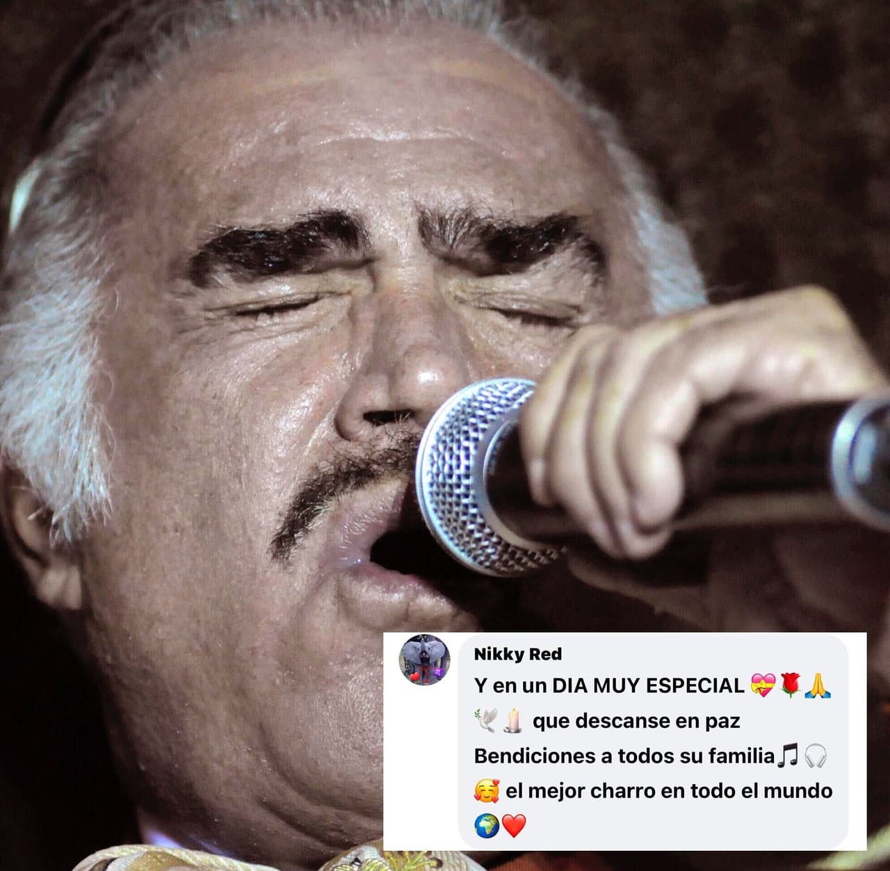 "Y en un día muy especial, que descanse en paz, bendiciones a toda su familia, el mejor charro en todo el mundo": Nikky Red.