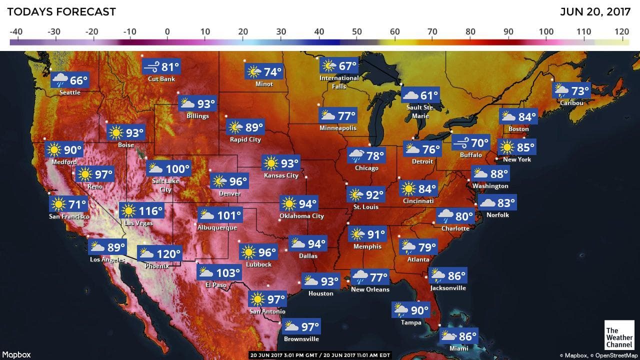 Martes 20 de junio: Previsiones meteorológicas.