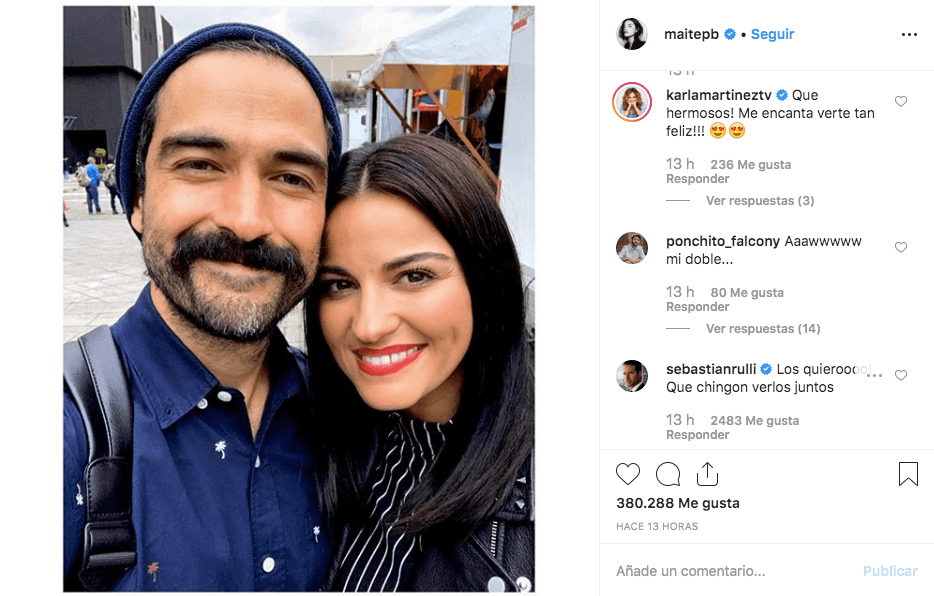 “Qué hermosos. Me encanta verte tan feliz”, le escribió la presentadora Karla Martínez.