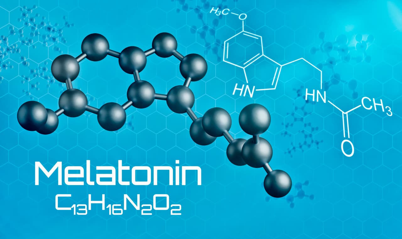 Composición química de la hormona melatonina.