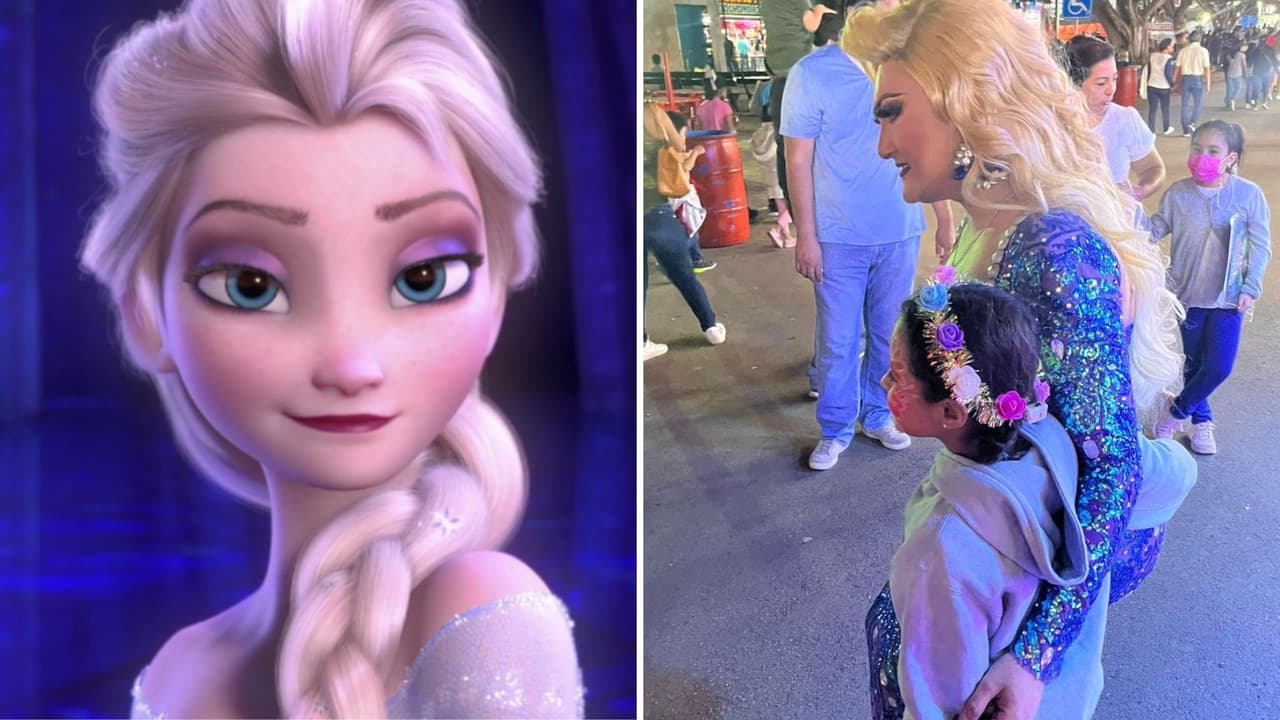 Niños se toman foto con drag queen mexicana porque creían que era Elsa de 'Frozen': así lucía
