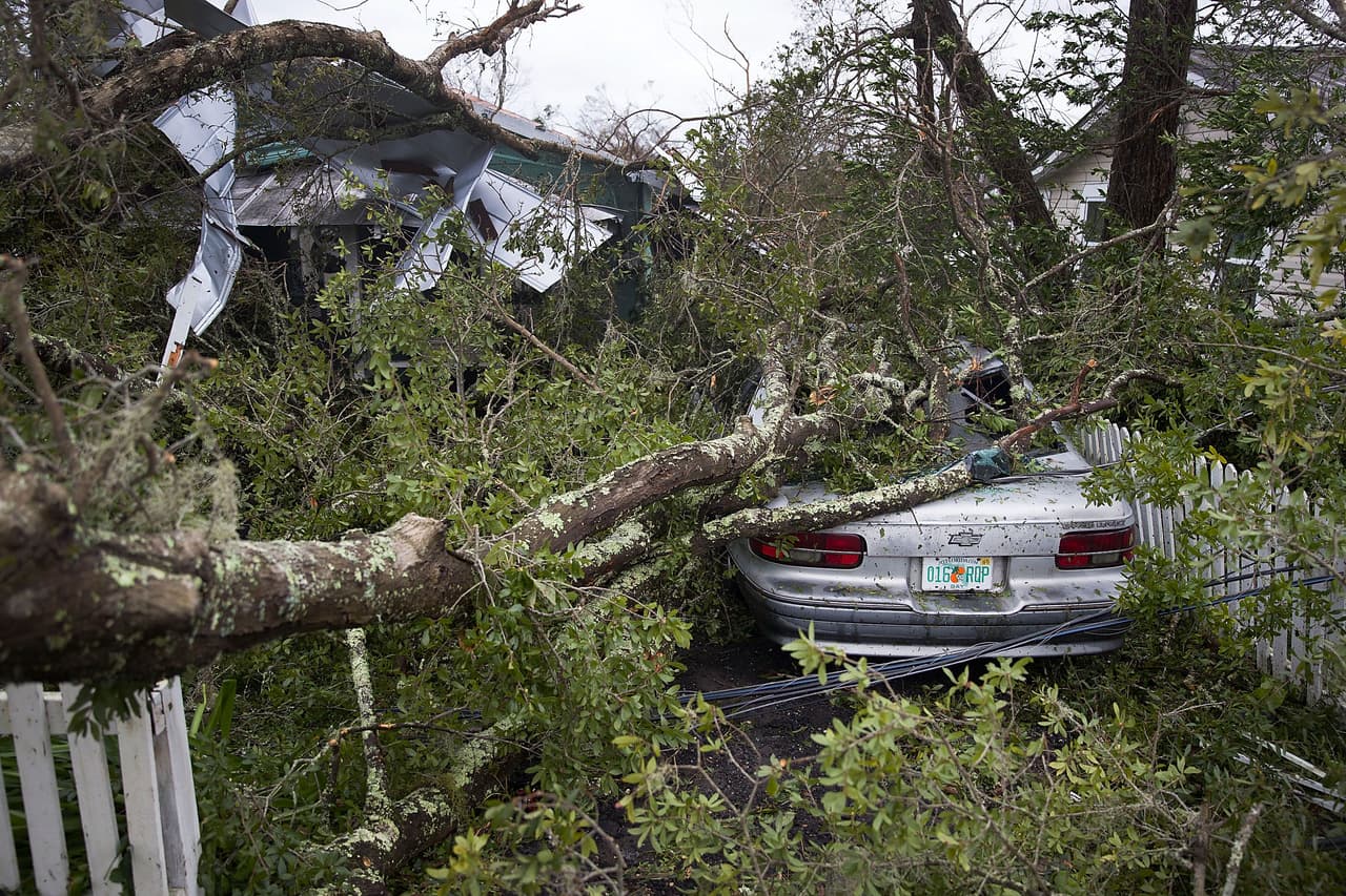 Cientos de árboles se cayeron en el área afectada por el paso de Michael. En la foto, así se ve una casa completamente destruida en Panama City, Florida.