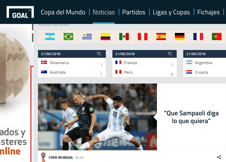 Goal.com: Uno de los que resalta las declaraciones de Sergio Agüero sobre Sampaoli