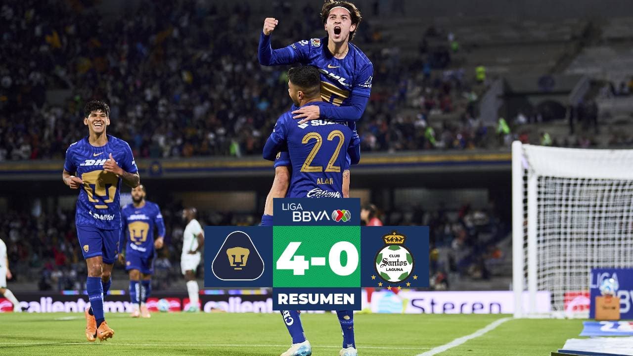 Pumas golea en casa a Santos en la Jornada 4 de la Liga MX