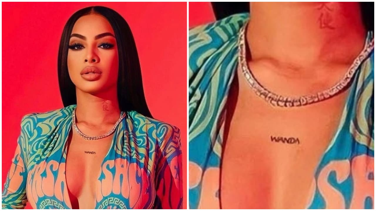 En el pecho tiene otro nombre, "Wanda", como se llama su madre, a quien le tiene mucho cariño y respeto por sacarla adelante a ella y su hermana Kimberly tras la muerte de su padre.
<br>