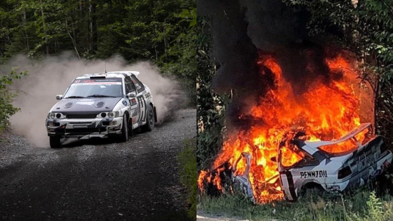 El fin de semana pasado Ken Block sufrió un
<b><a href="https://www.instagram.com/p/BlejBUNnt_A/" target="_blank">impresionante accidente durante el New England Forest Rally en Maine</a></b>. Él y su copiloto,
<b>Alex Gelsomino,</b> salieron ilesos después de escapar del auto mientras se envolvía en llamas.